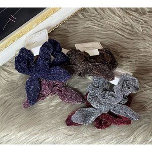 5 Bunny Metallic Colored Scrunchies